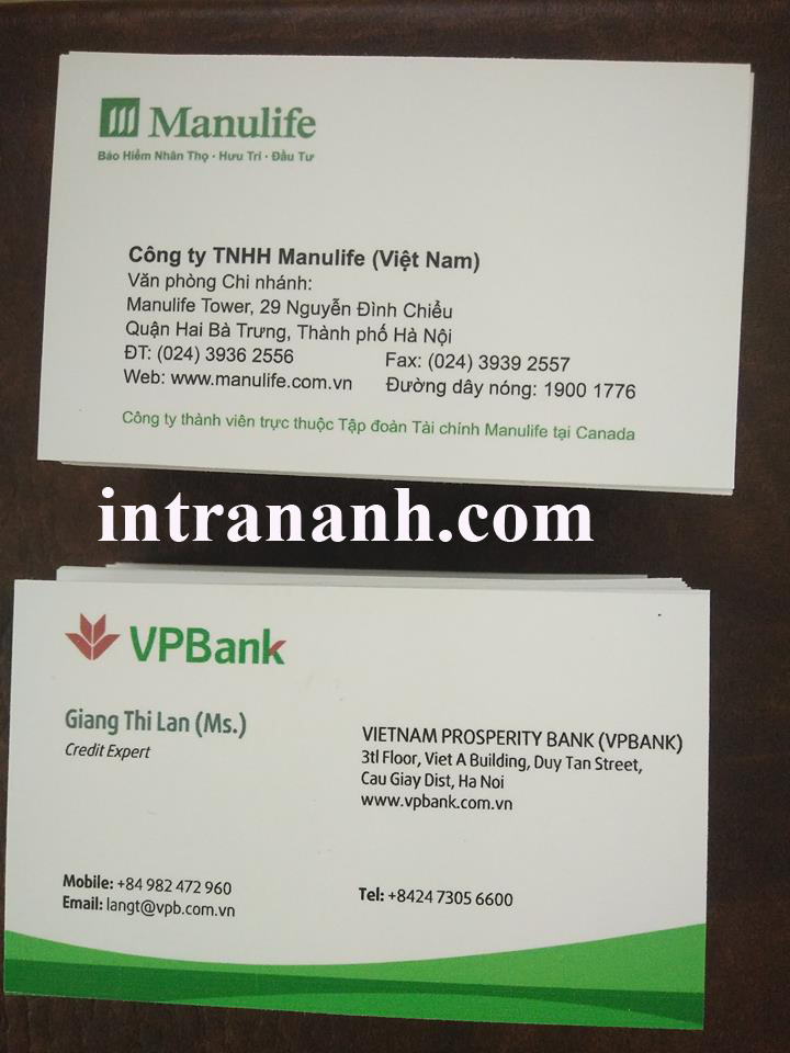 in card visit vpbank