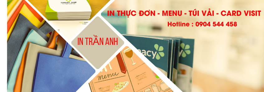 in card visit, in thực đơn menu